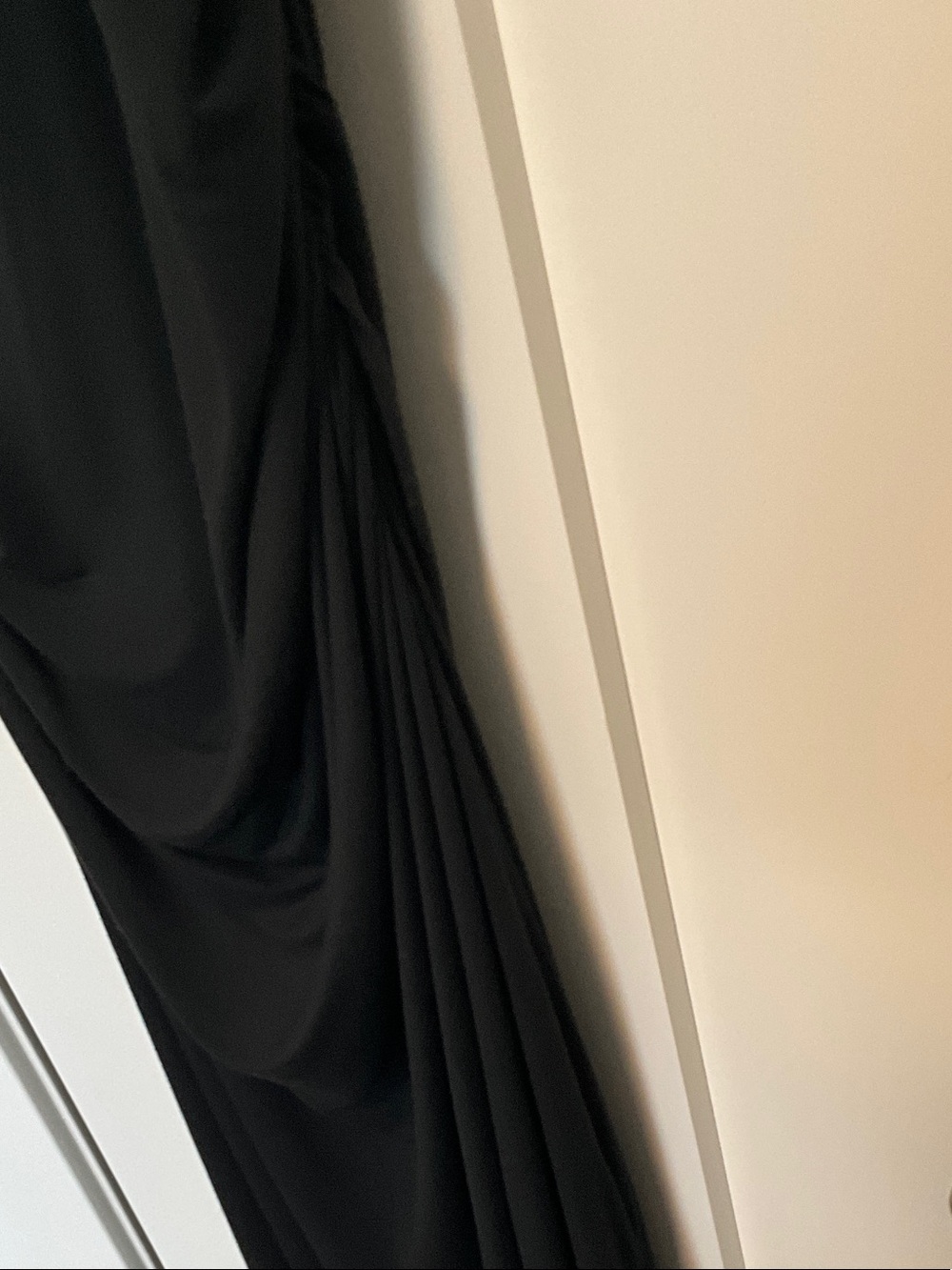 Black Sleeveless Maxi Dress with Draped Side Detail - Picture 8 of 14